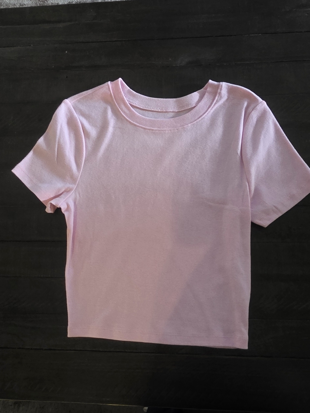 Womans Short-Sleeve Tee in White and Burgundy And Light Pink Size Small